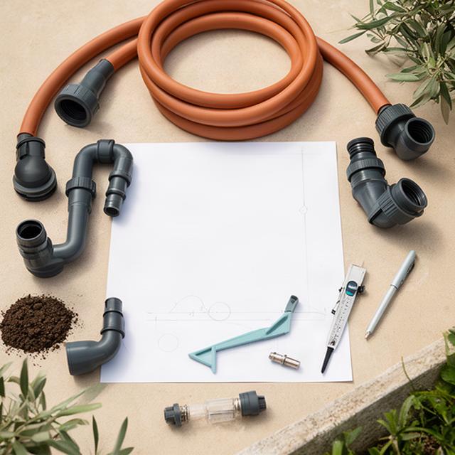 Progetto di irrigazione per un giardino siciliano con tubazioni e appunti tecnici